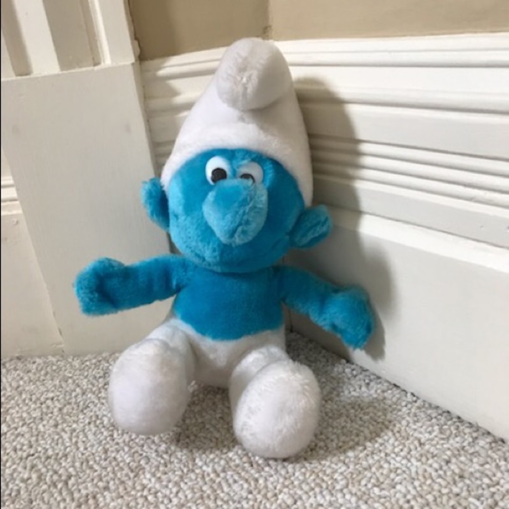 Vintage stuffed Smurf toy
